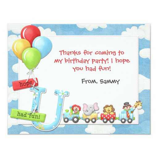 Thank You For Coming To My Birthday Party Kids
 Kids Circus Birthday Party Thank You Card 4 25" X 5 5