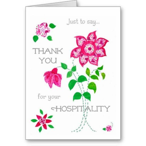 Thank You For Your Hospitality Gift Ideas
 Thank You for Your Hospitality Card