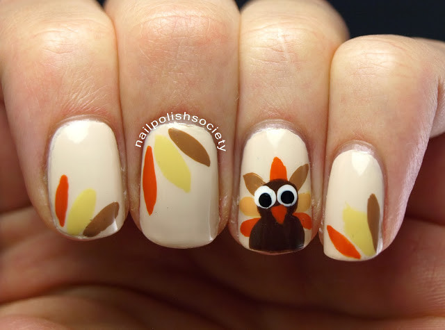 Thanksgiving Nail Colors
 Nail Polish Society Thanksgiving Turkey Nails