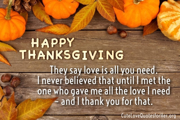 Thanksgiving Quotes Couple
 Thanksgiving Love Quotes for Her – Thank You Sayings