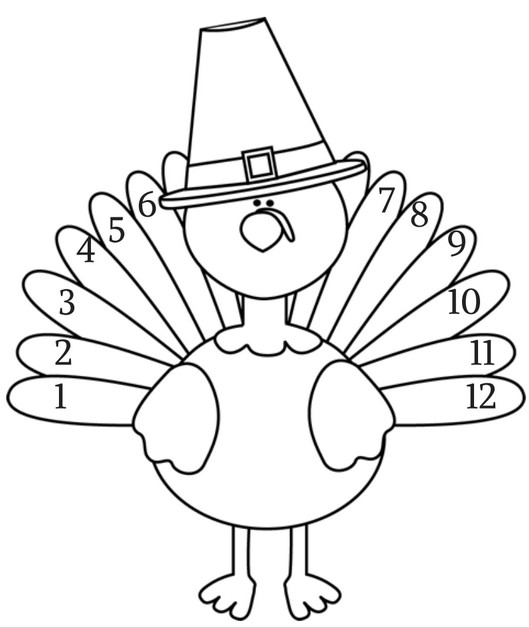 Thanksgiving Turkey Coloring Pages
 Turkey Coloring page FREE Printable Learn to count