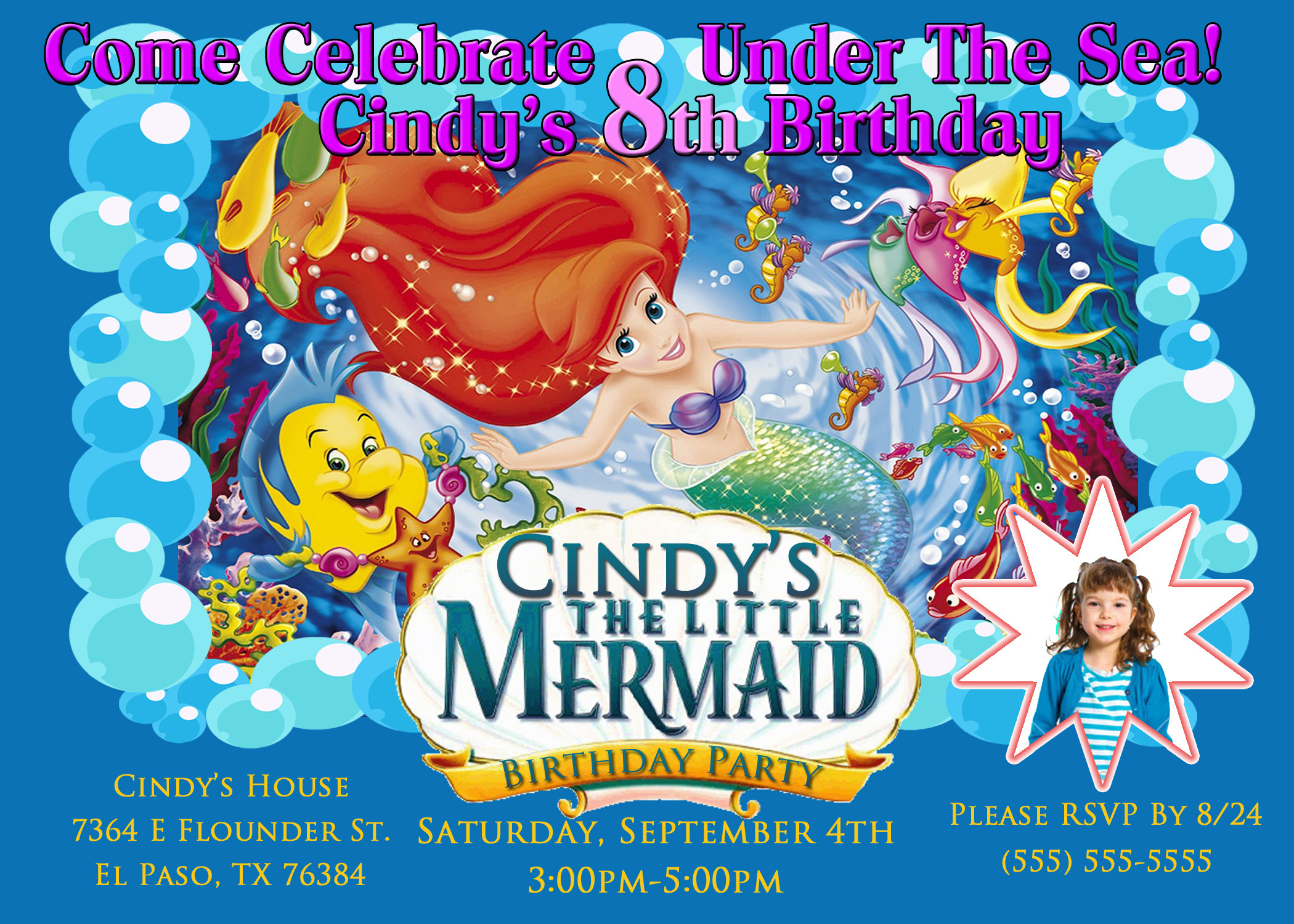 The Little Mermaid Birthday Invitations
 Little Mermaid Birthday Invitations