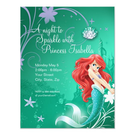 The Little Mermaid Birthday Invitations
 Ariel The Little Mermaid Birthday Invitation