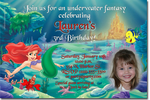 The Little Mermaid Birthday Invitations
 Little Mermaid Birthday Invitations Ariel Birthday