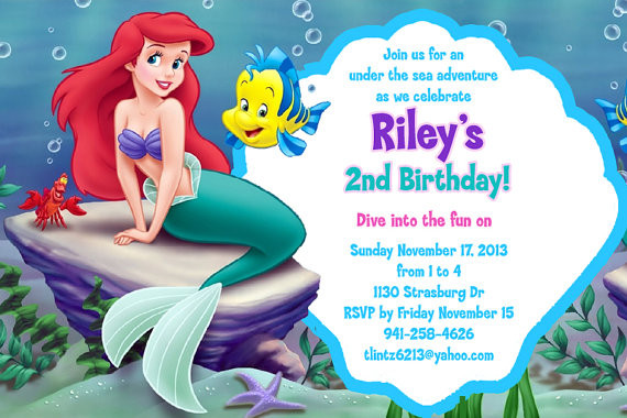 The Little Mermaid Birthday Invitations
 The Little Mermaid Birthday Invitations