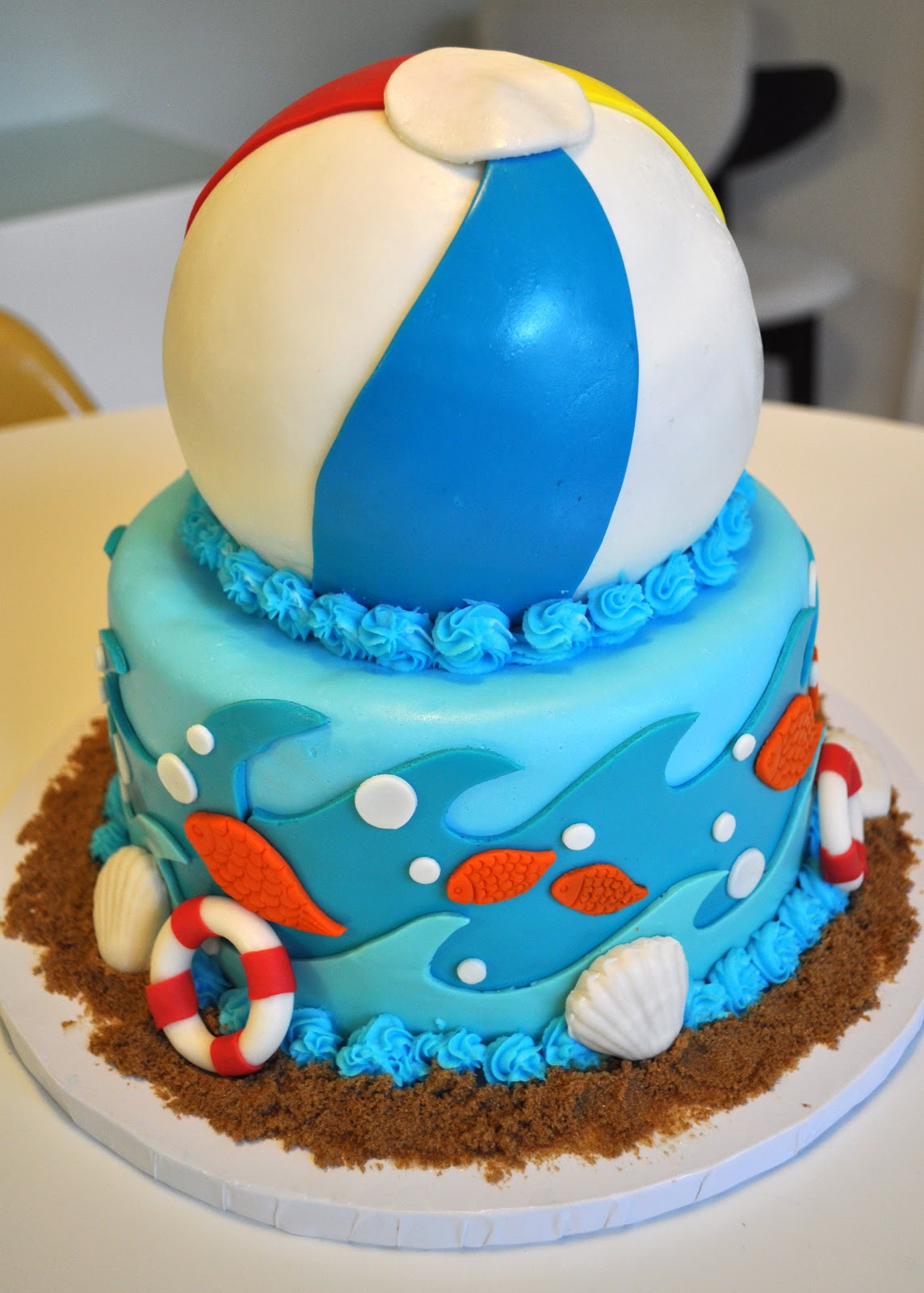 Themed Birthday Cakes
 MegMade Cakes Sophia s Beach Party cake