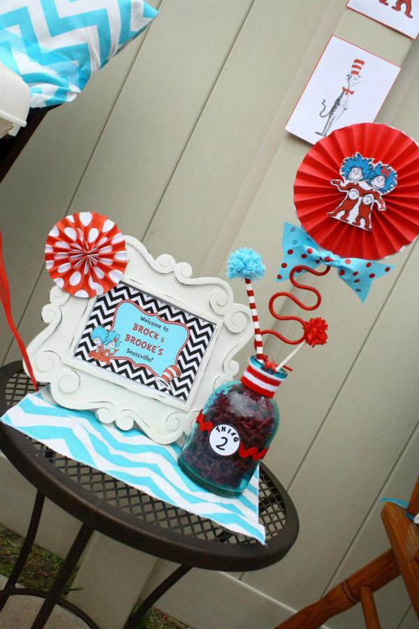 Thing 1 And Thing 2 Birthday Party Supplies
 Kara s Party Ideas Thing e & Thing Two Dr Seuss Themed
