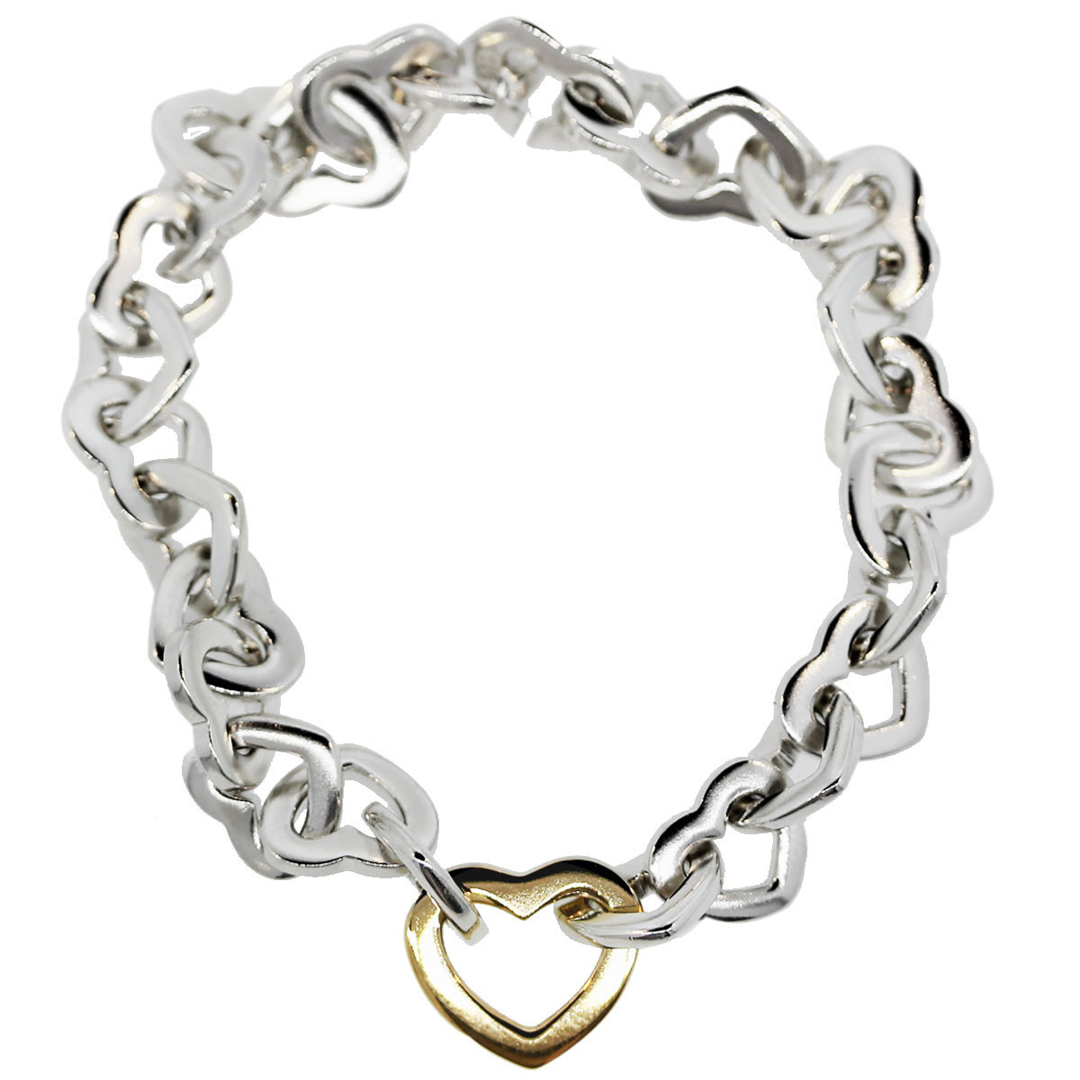 Tiffany And Co Heart Bracelet
 Tiffany and Co Sterling Silver and 18k Yellow Gold Heart