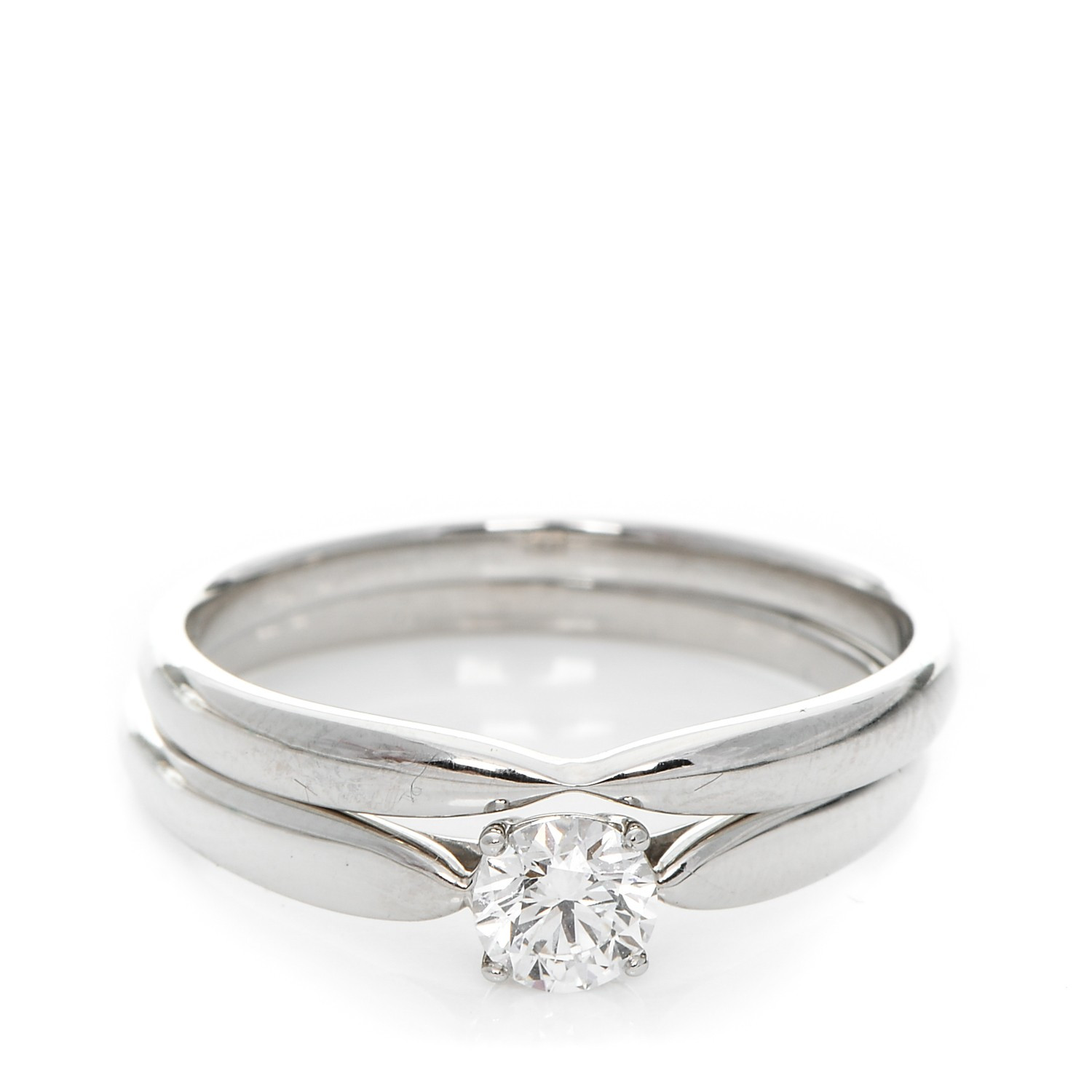 Tiffany Harmony Wedding Band
 TIFFANY Platinum Diamond Harmony Engagement Ring Wedding Band Set 63 10 25