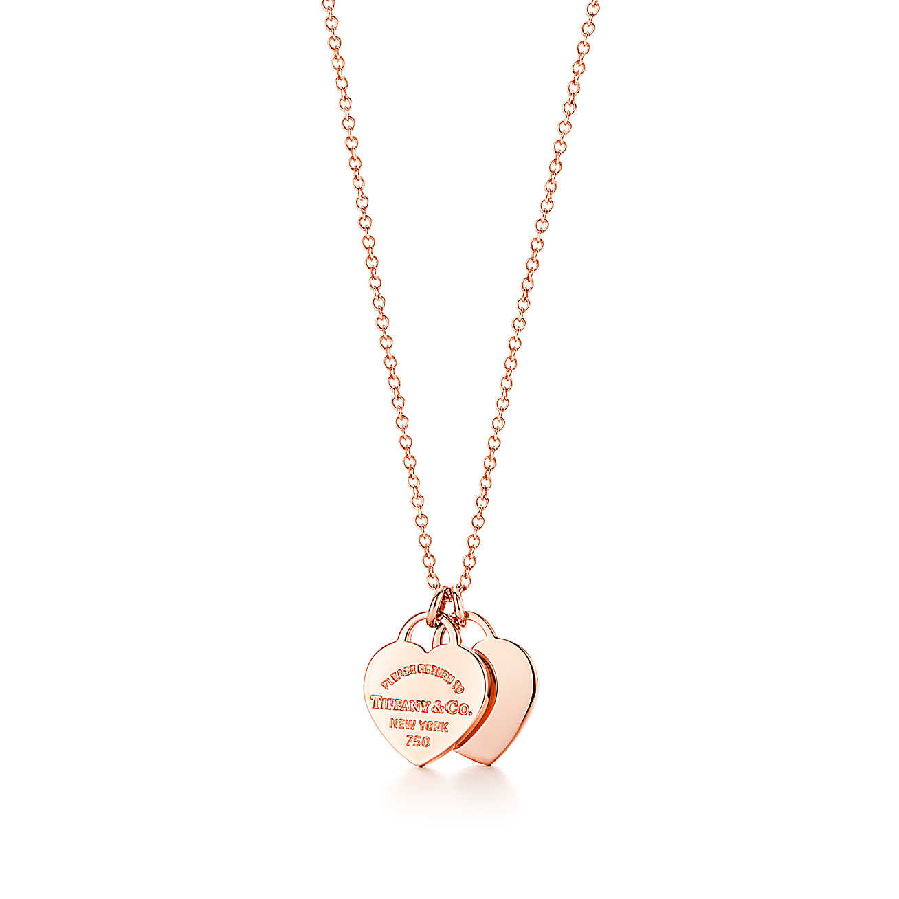 Tiffany Necklaces Under 200
 Return to Tiffany™ double heart pendant in 18k rose gold