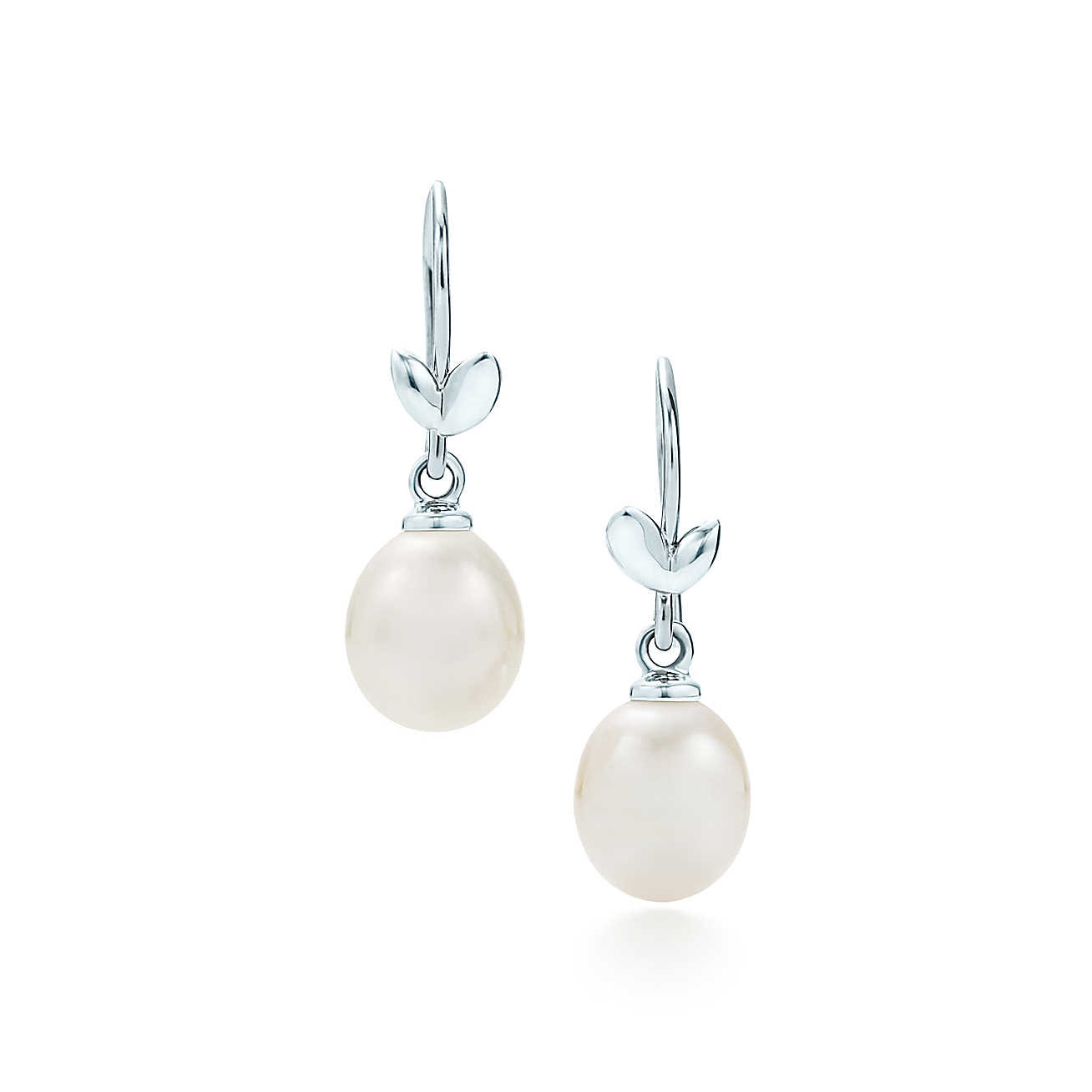 Tiffany Pearl Earrings
 Paloma Picasso Olive Leaf drop earrings in sterling