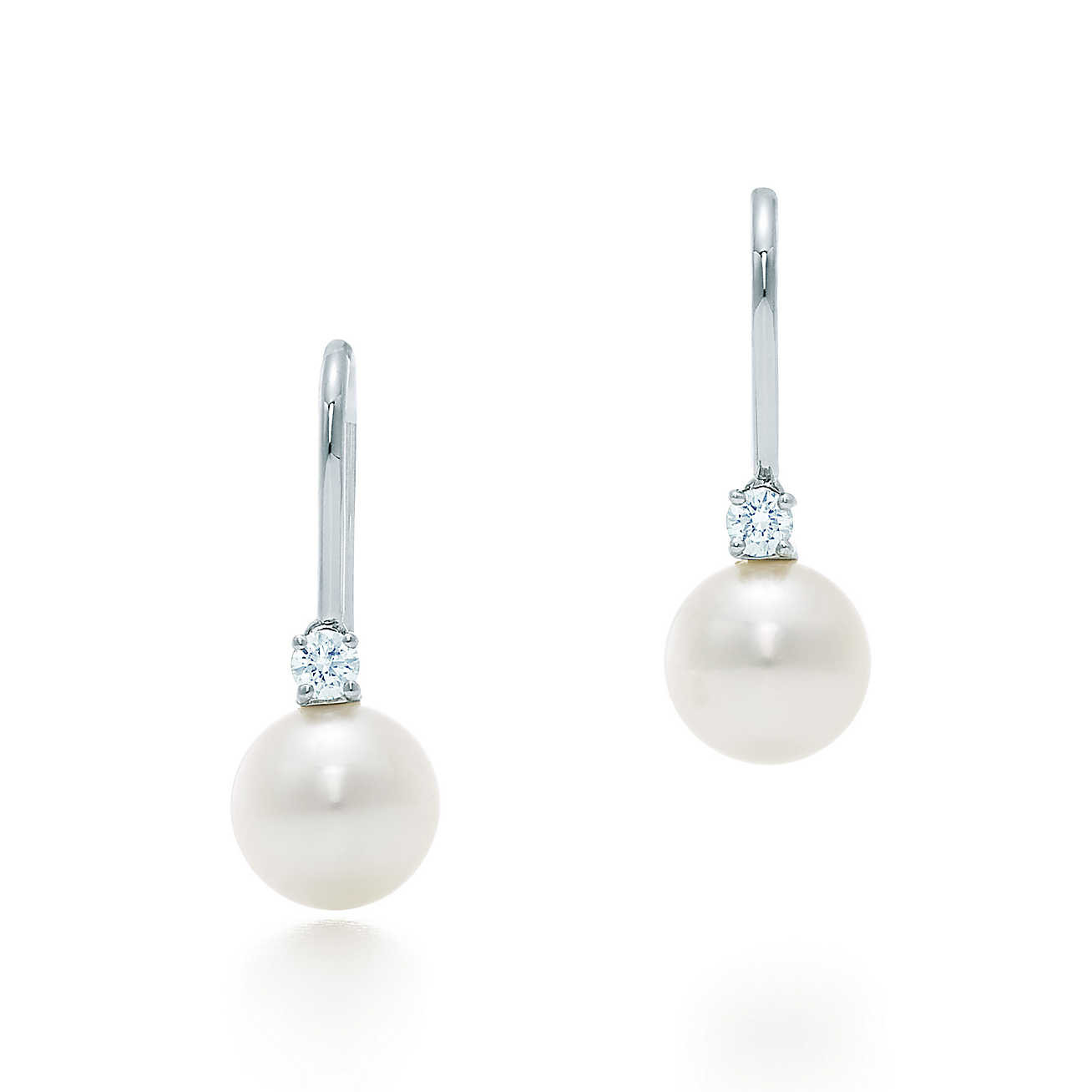 Tiffany Pearl Earrings
 Tiffany Signature™ earrings in 18k white gold with Akoya