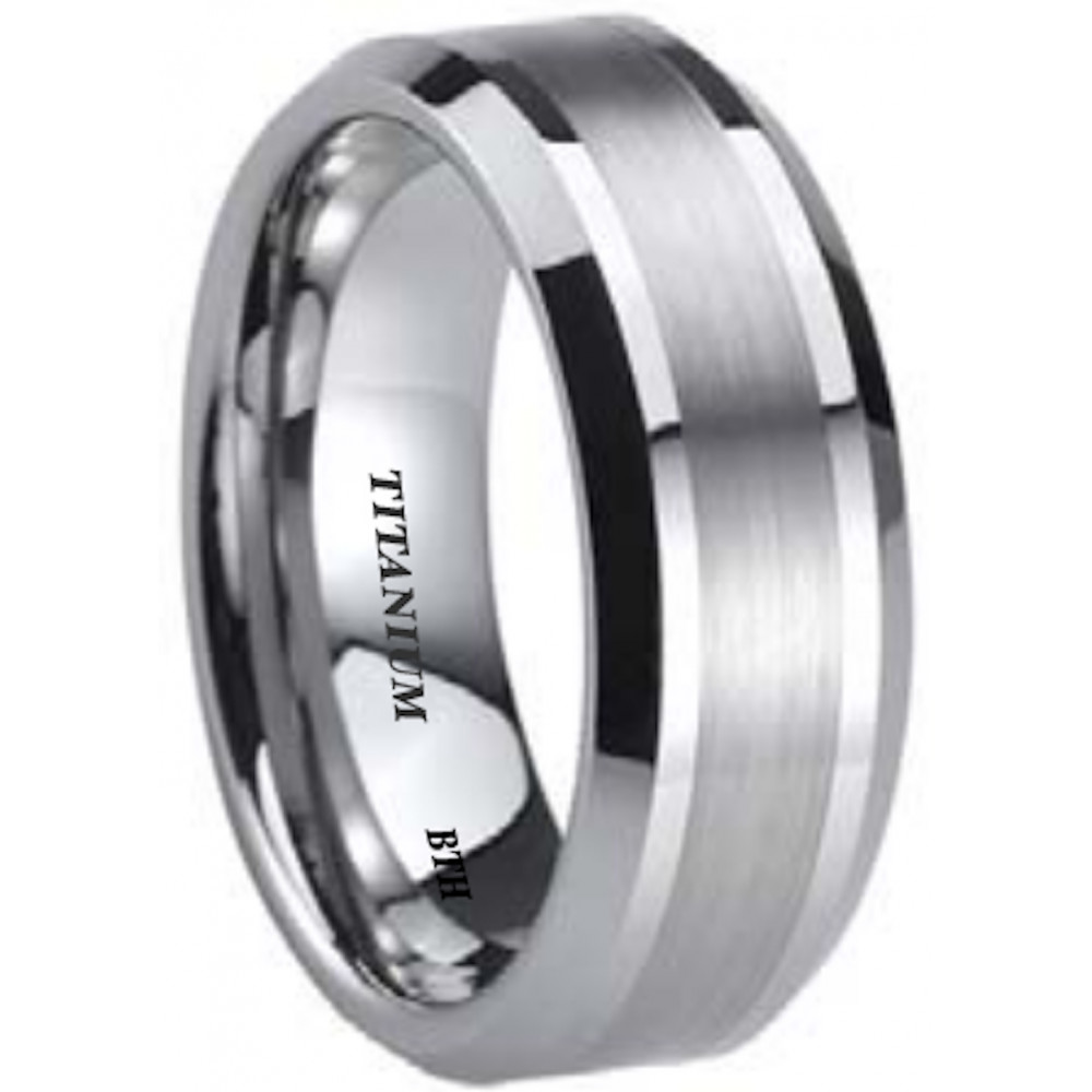 Titanium Mens Wedding Rings
 Mens Titanium Ring 8mm
