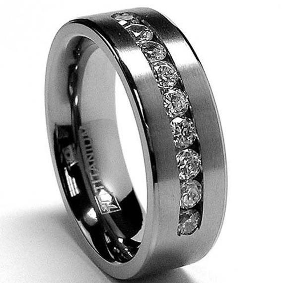 Titanium Mens Wedding Rings
 8MM Titanium Wedding Band Mens Wedding Ring Womens by