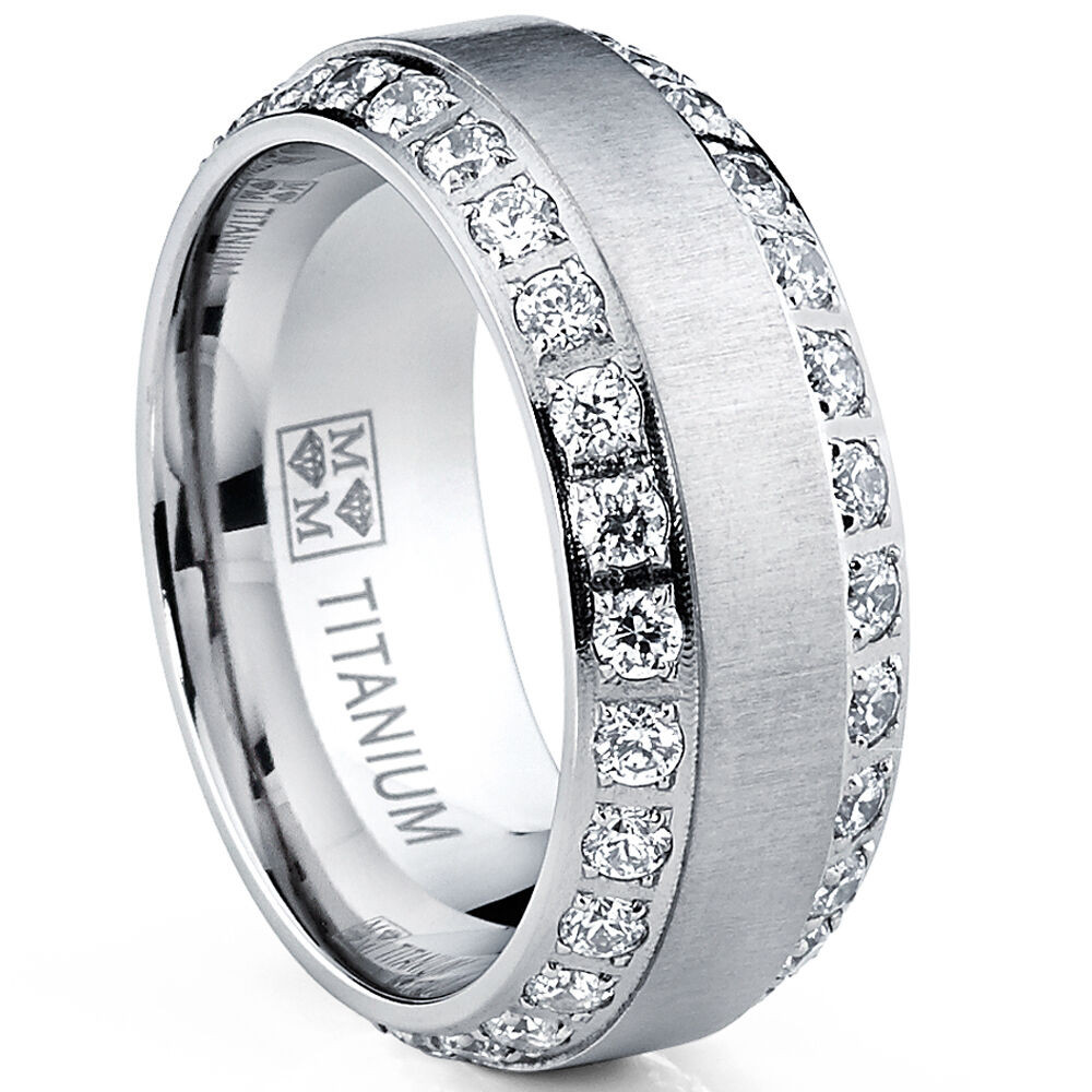 Titanium Mens Wedding Rings
 MENS OR WOMENS eternity TITANIUM LCS DIAMOND WEDDING BAND
