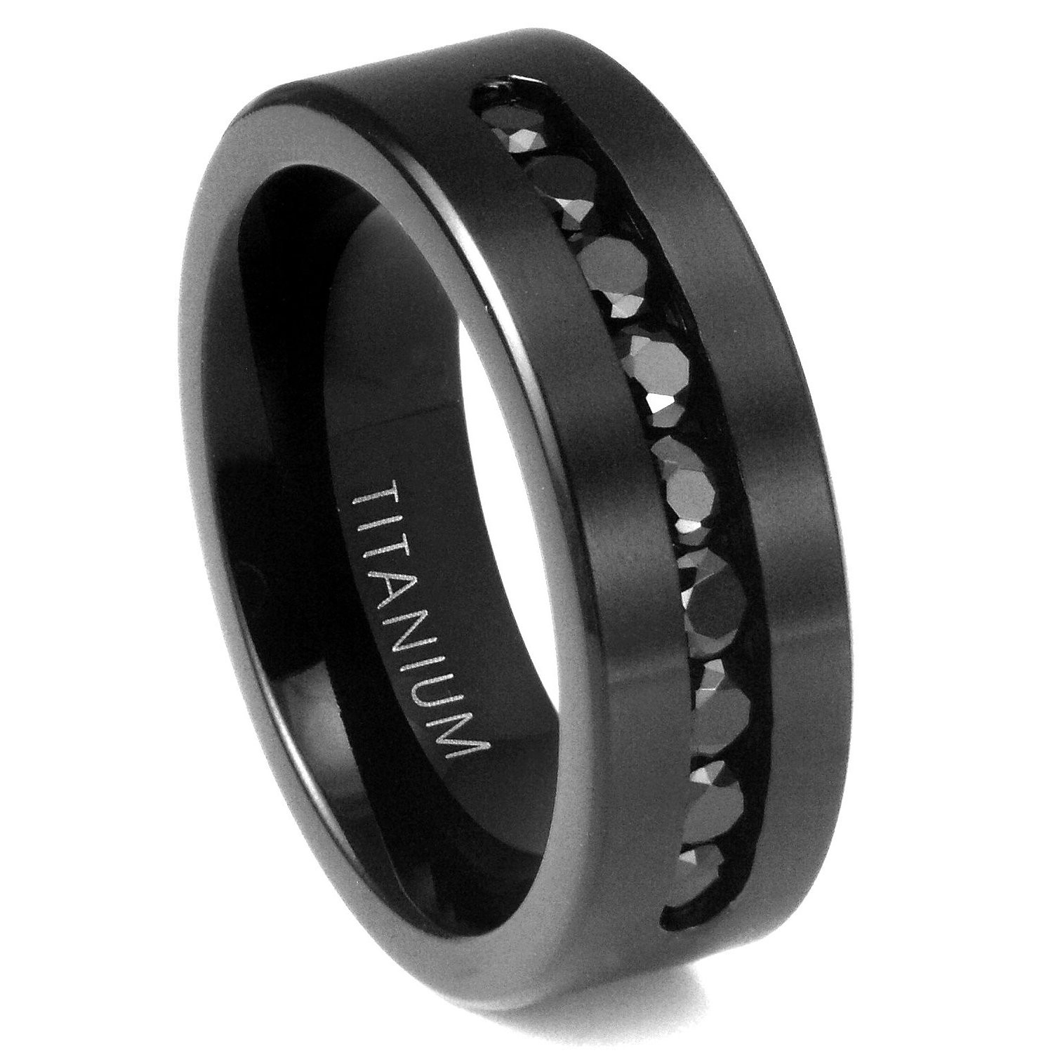 Titanium Mens Wedding Rings
 Collection Black Diamond Mens Wedding Bands Black Titanium