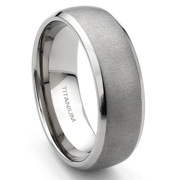 Titanium Mens Wedding Rings
 Titanium 7mm Brushed Men s Wedding Band Ring