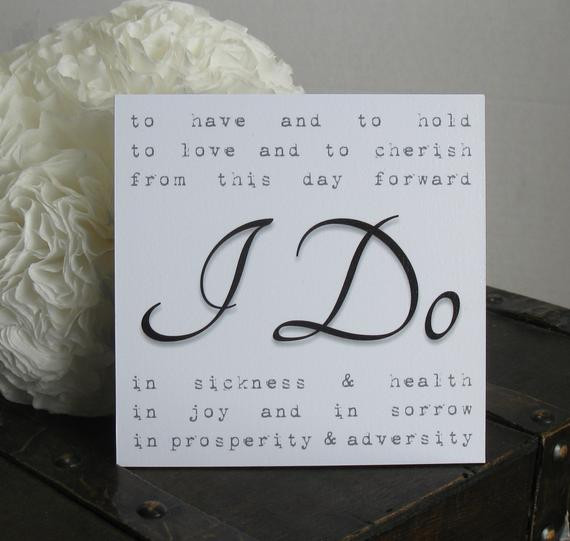 To Have And To Hold Wedding Vows
 Traditional Wedding Vows Sign Small Sign Wedding by