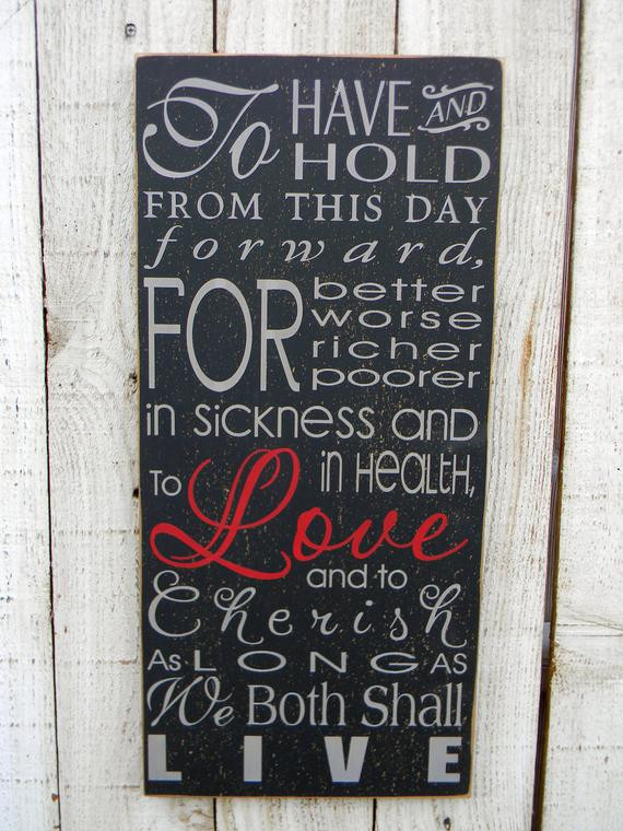 To Have And To Hold Wedding Vows
 Wedding Vows To have and to hold large vintage by