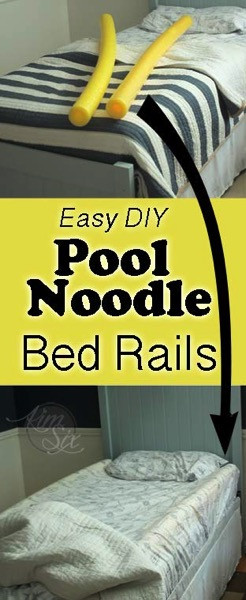 Toddler Bed Rails DIY
 Easy DIY Pool Noodle bed rails So much less obstructive