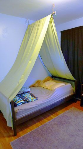 Toddler Bed Tent DIY
 DIY bed tent I would use pretty fabric so it didn t look