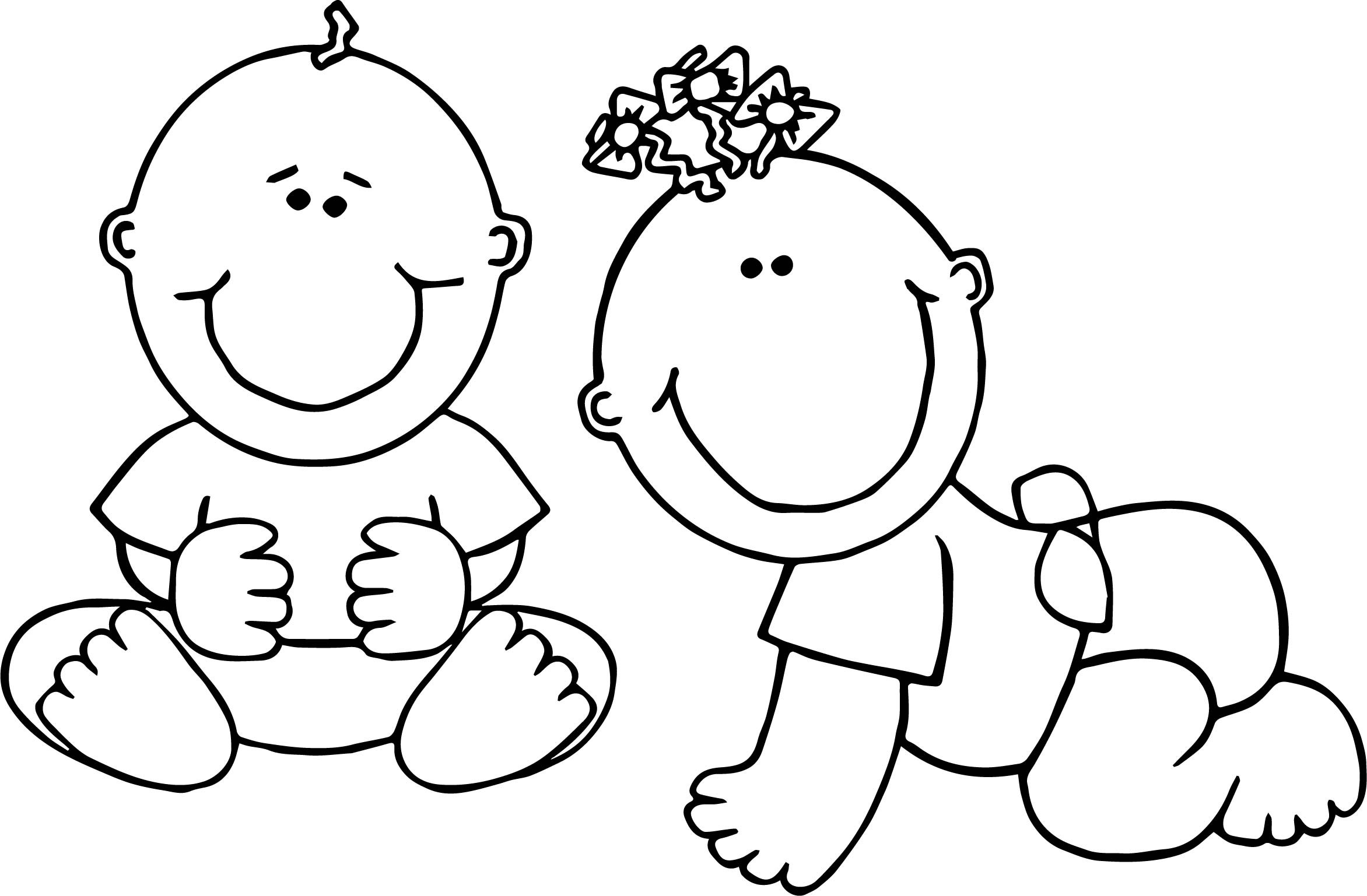 Toddler Boy Coloring Pages
 Two Baby Boy Coloring Page