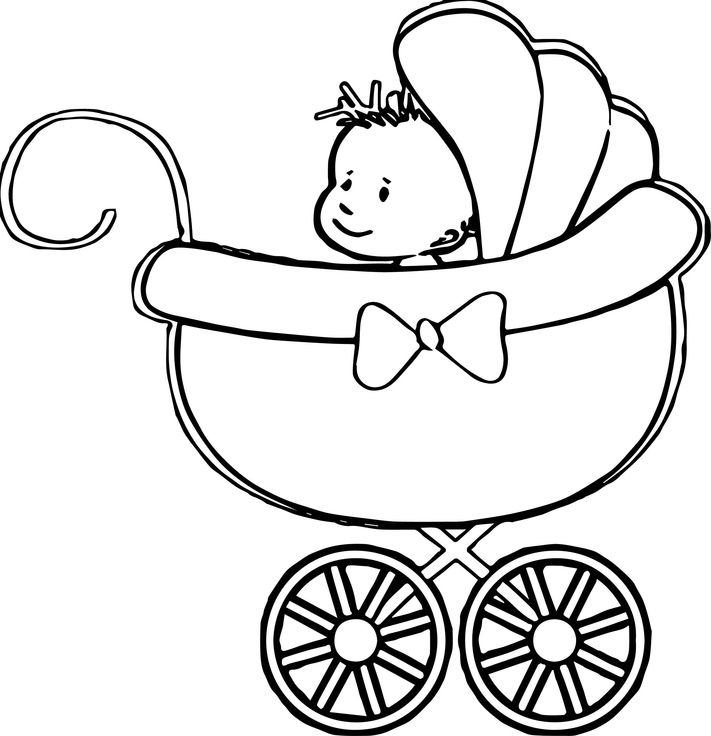Toddler Boy Coloring Pages
 The Stroller Baby Boy Coloring Page
