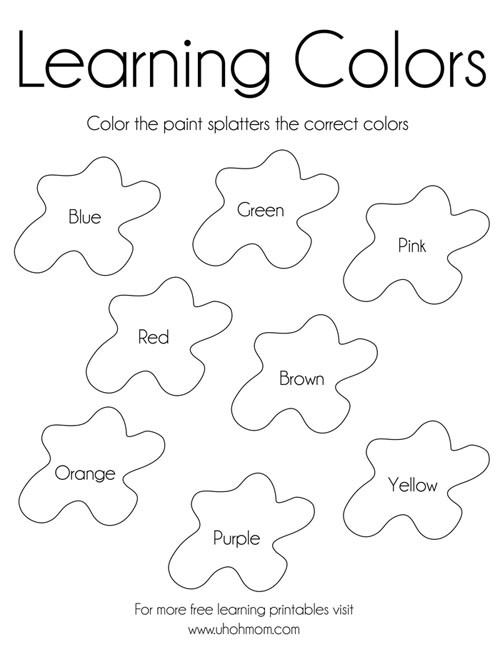 Toddler Learning Coloring Pages
 Learning Colors Free Printable – Uh Oh Mom