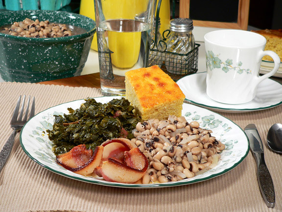 Traditional New Year'S Day Dinner
 So WHY EAT Hog Jowl Black Eye Peas Collard Greens and