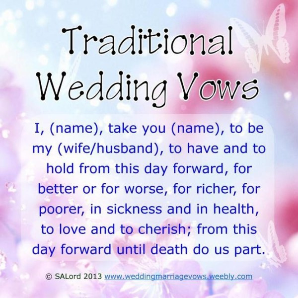 Traditional Wedding Vows For Him
 20 Traditional Wedding Vows Example Ideas You ll Love