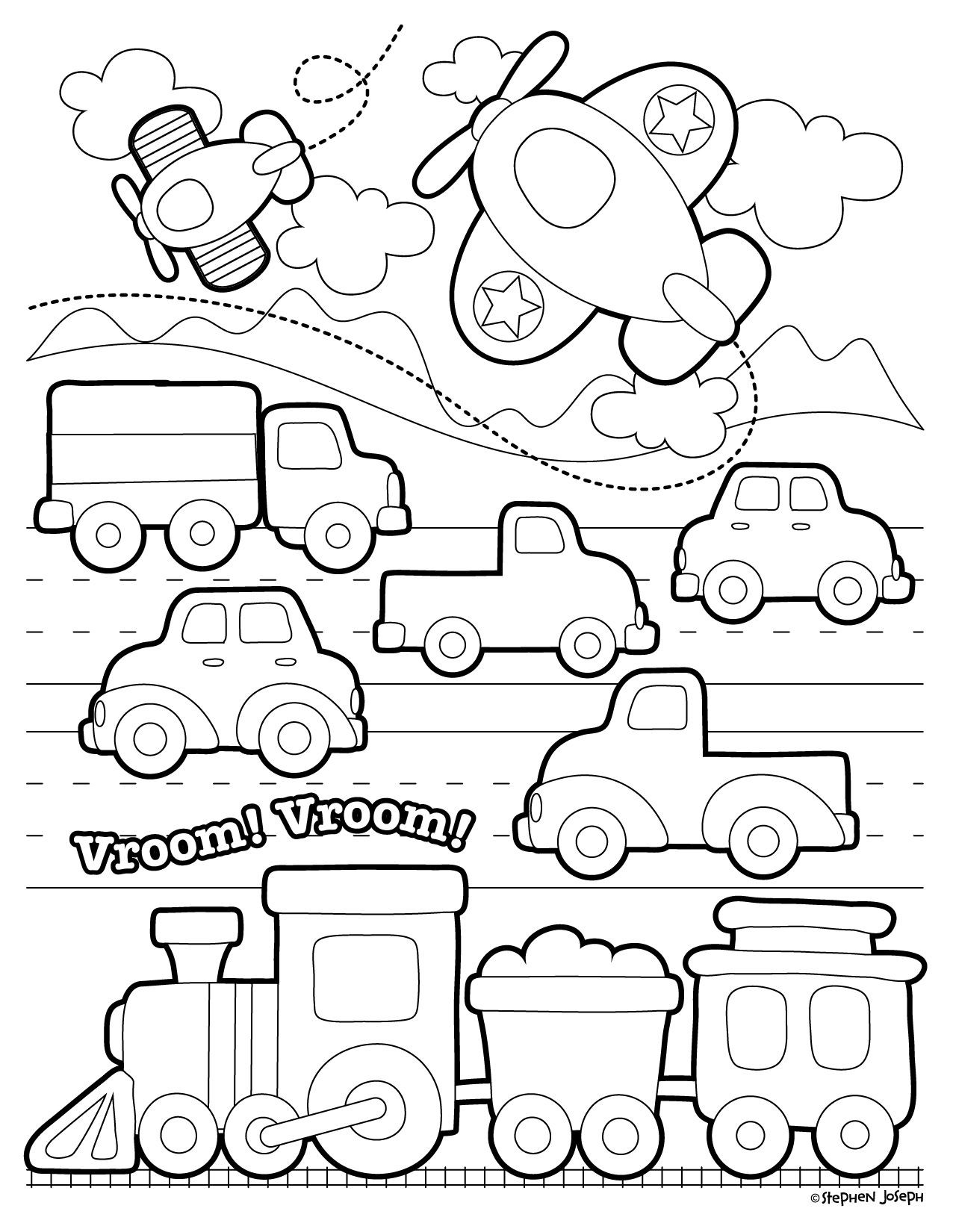 Transportation Coloring Pages For Toddlers
 Transportation Coloring Page Printable & Free By
