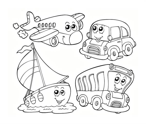 Transportation Coloring Pages For Toddlers
 Kindergarten Kids Learn About Transportation Coloring Page