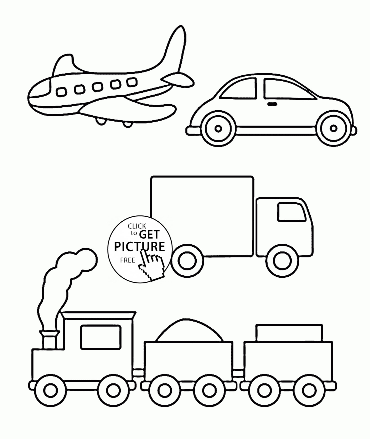Transportation Coloring Pages For Toddlers
 Simple coloring pages of Transportation for toddlers