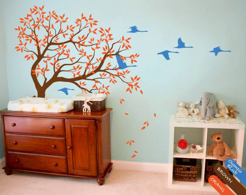 Tree Decals For Kids Room
 Trees Wall Decals With Swans Big Tree Wall Stickers