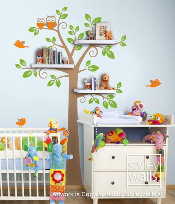 Tree Decals For Kids Room
 Children Wall Decal Shelves Tree Decal Shelf Tree by