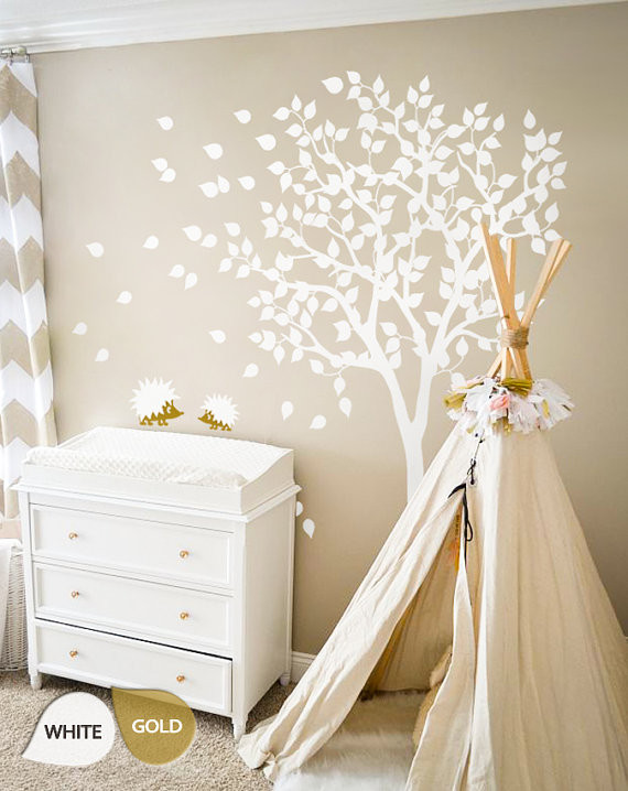Tree Decals For Kids Room
 White Tree Wall Decals Nursery Wall Decal Kids Room
