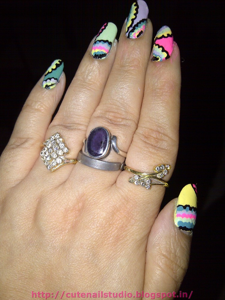Trippy Nail Art
 Cute nails Psychedelic nail art