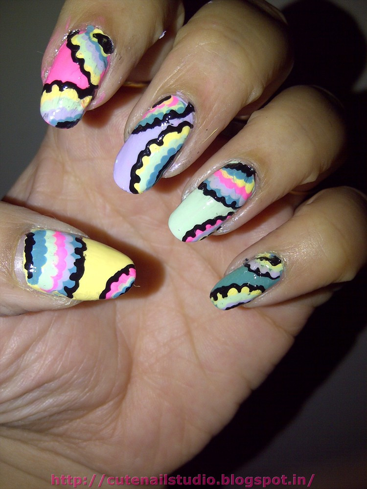 Trippy Nail Art
 Cute nails Psychedelic nail art