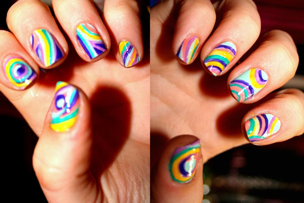 Trippy Nail Art
 Psychedelic nails by CosmosBrownie on deviantART