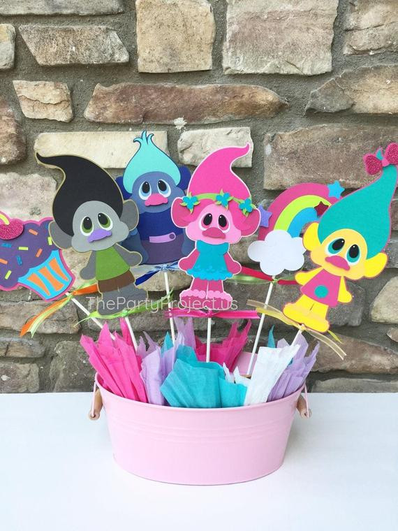 Trolls Party Decoration Ideas
 Trolls Centerpiece Trolls birthday party Poppy baby shower