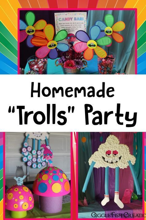 Trolls Party Decoration Ideas
 Easy handmade and homemade decorations for a Trolls