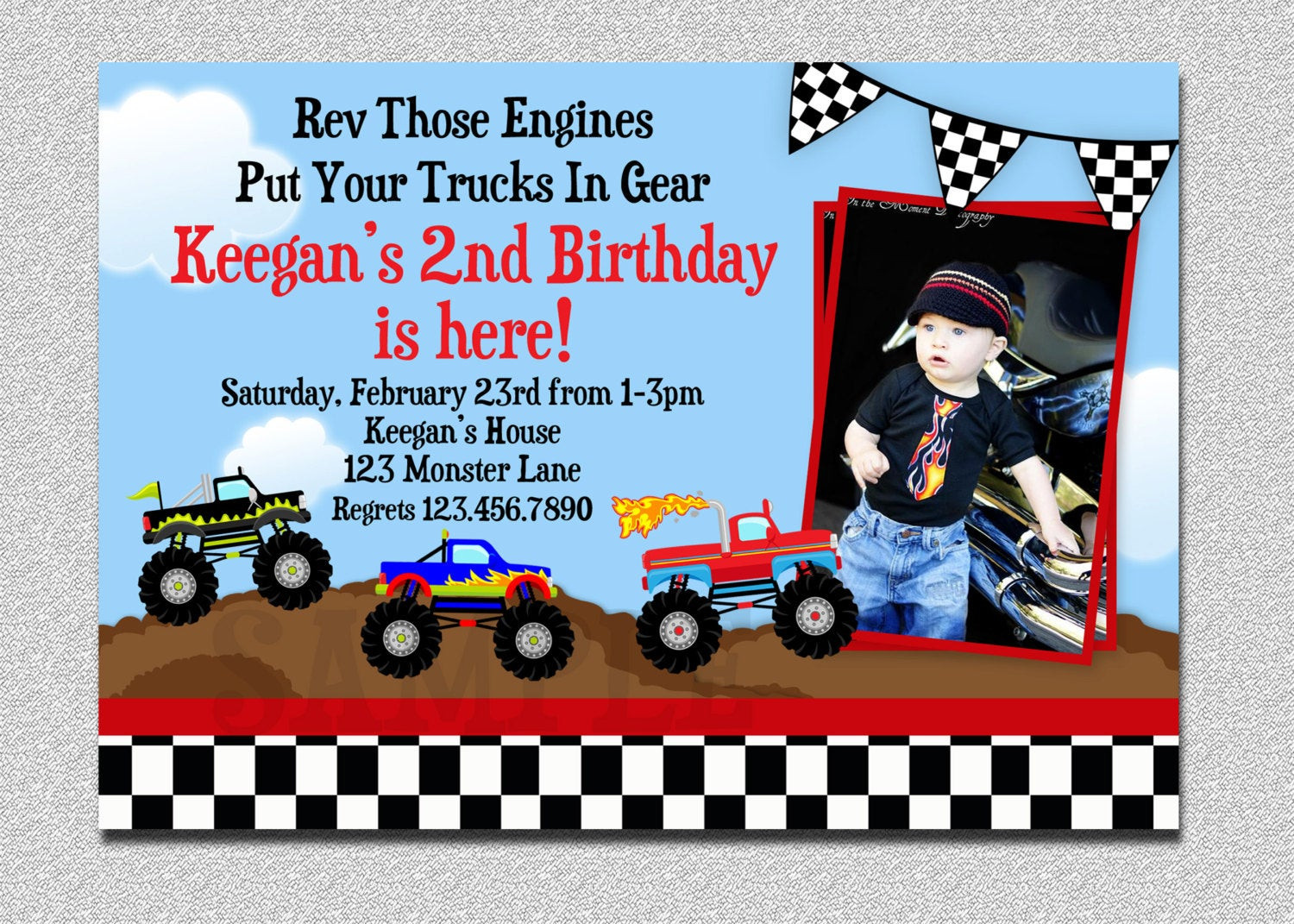 Truck Birthday Invitations
 Monster Truck Birthday Invitation Truck Birthday Party