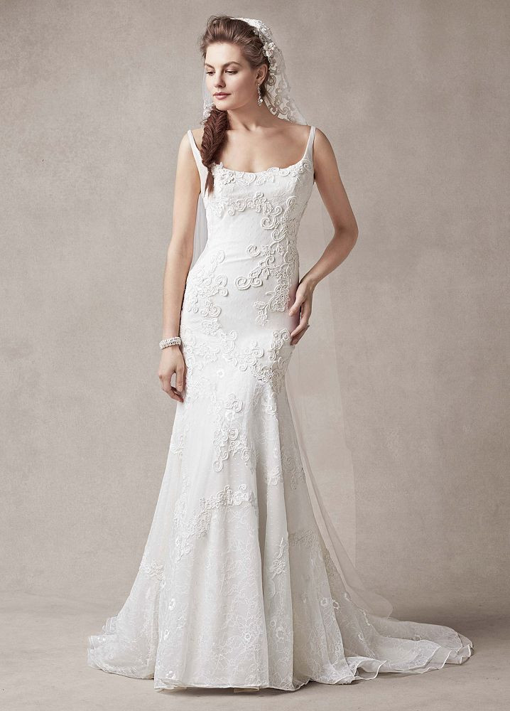 Trumpet Wedding Gown
 Melissa Sweet Trumpet Wedding Dress with Venise Lace