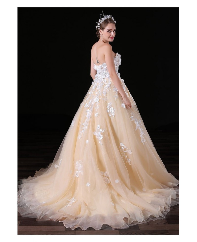 Tulle Ball Gown Wedding Dress
 Ball gown Sweetheart Court Train Tulle Wedding Dress With
