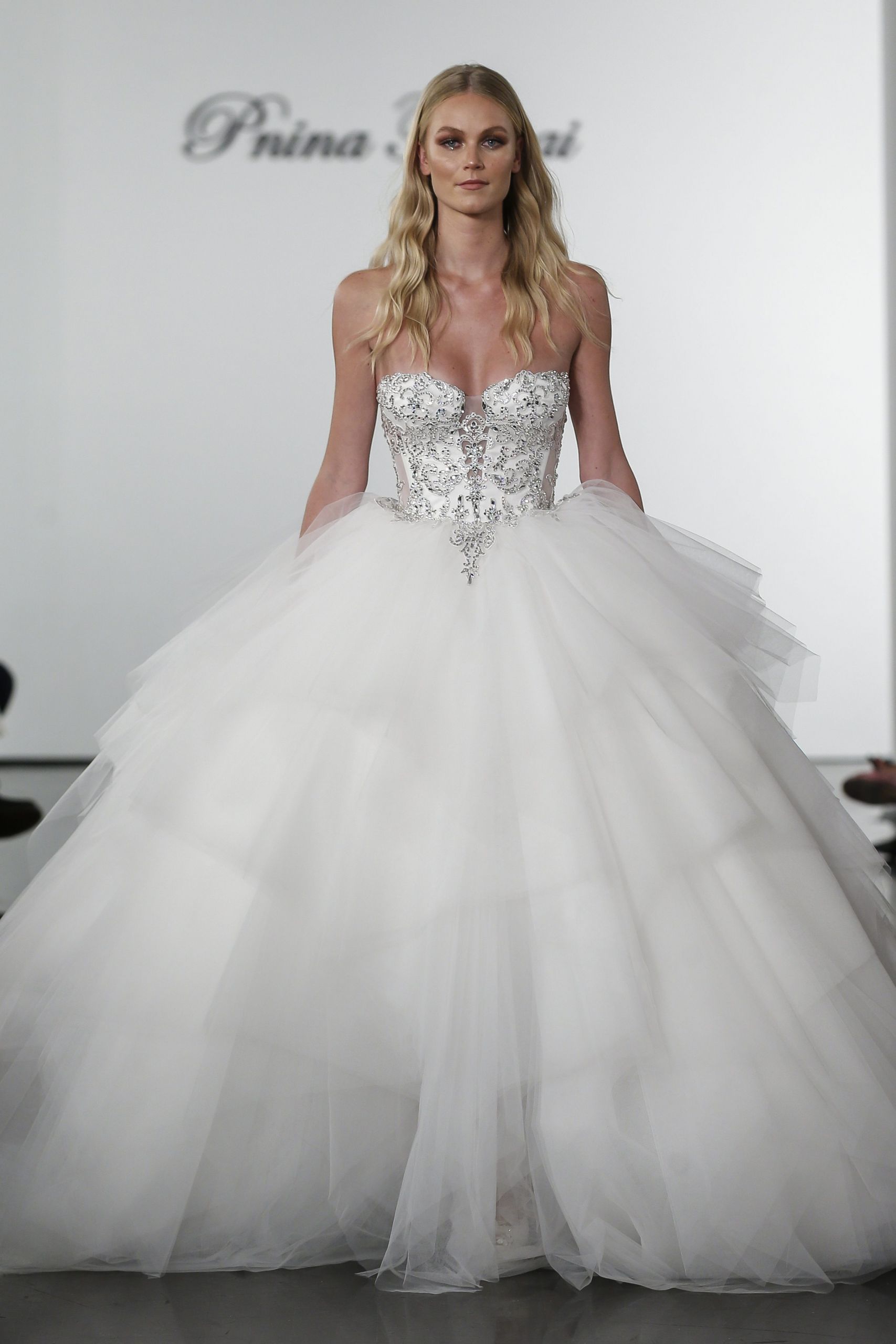 Tulle Ball Gown Wedding Dress
 Layered Tulle Ball Gown Wedding Dress With Crystal