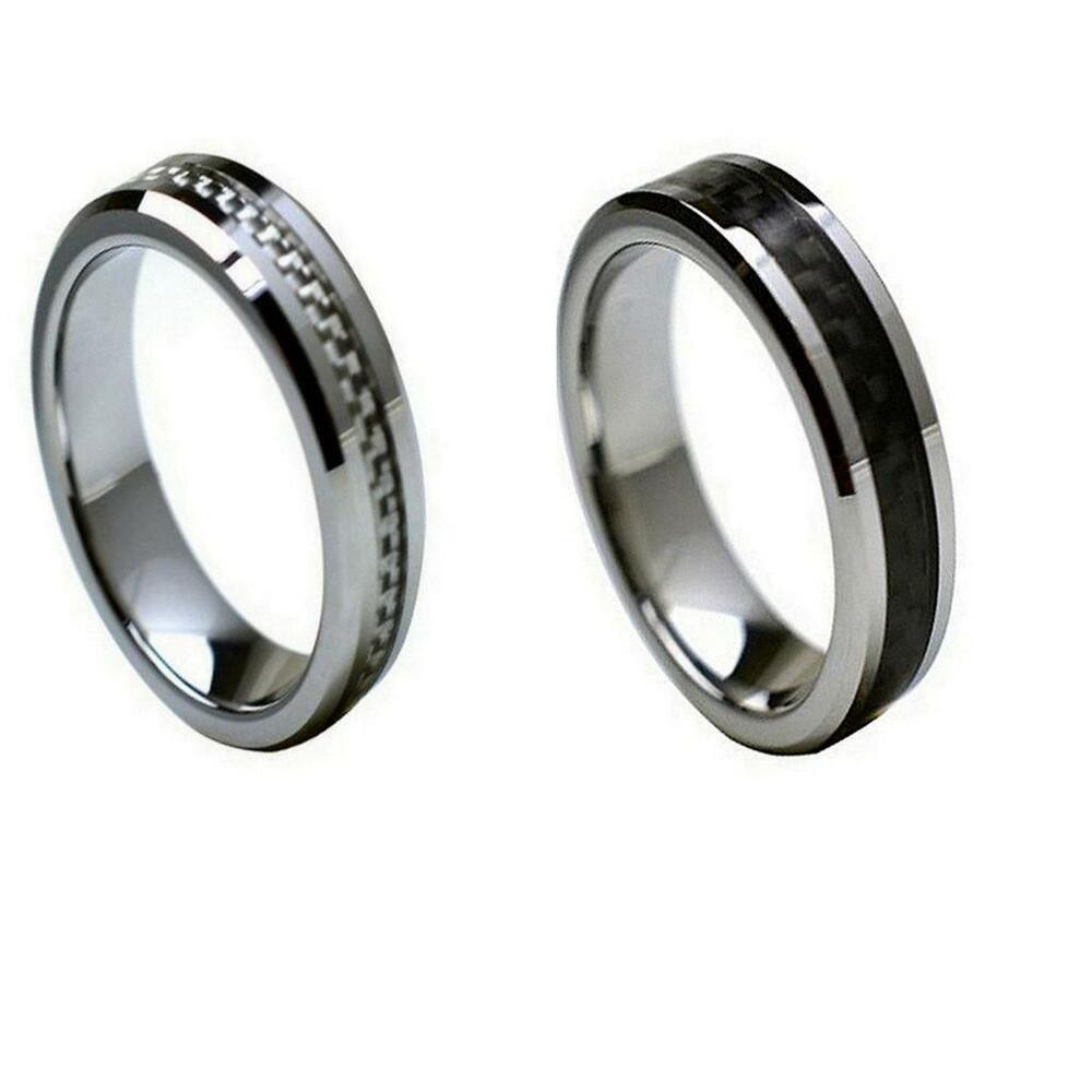 Tungsten Carbon Fiber Wedding Bands
 Tungsten Carbide White Carbon Fiber Ring Men Engagement
