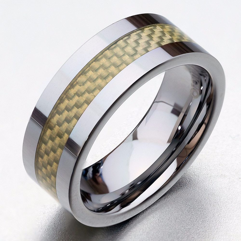 Tungsten Carbon Fiber Wedding Bands
 8mm Men s Solid Tungsten Carbide Wedding Band Ring with