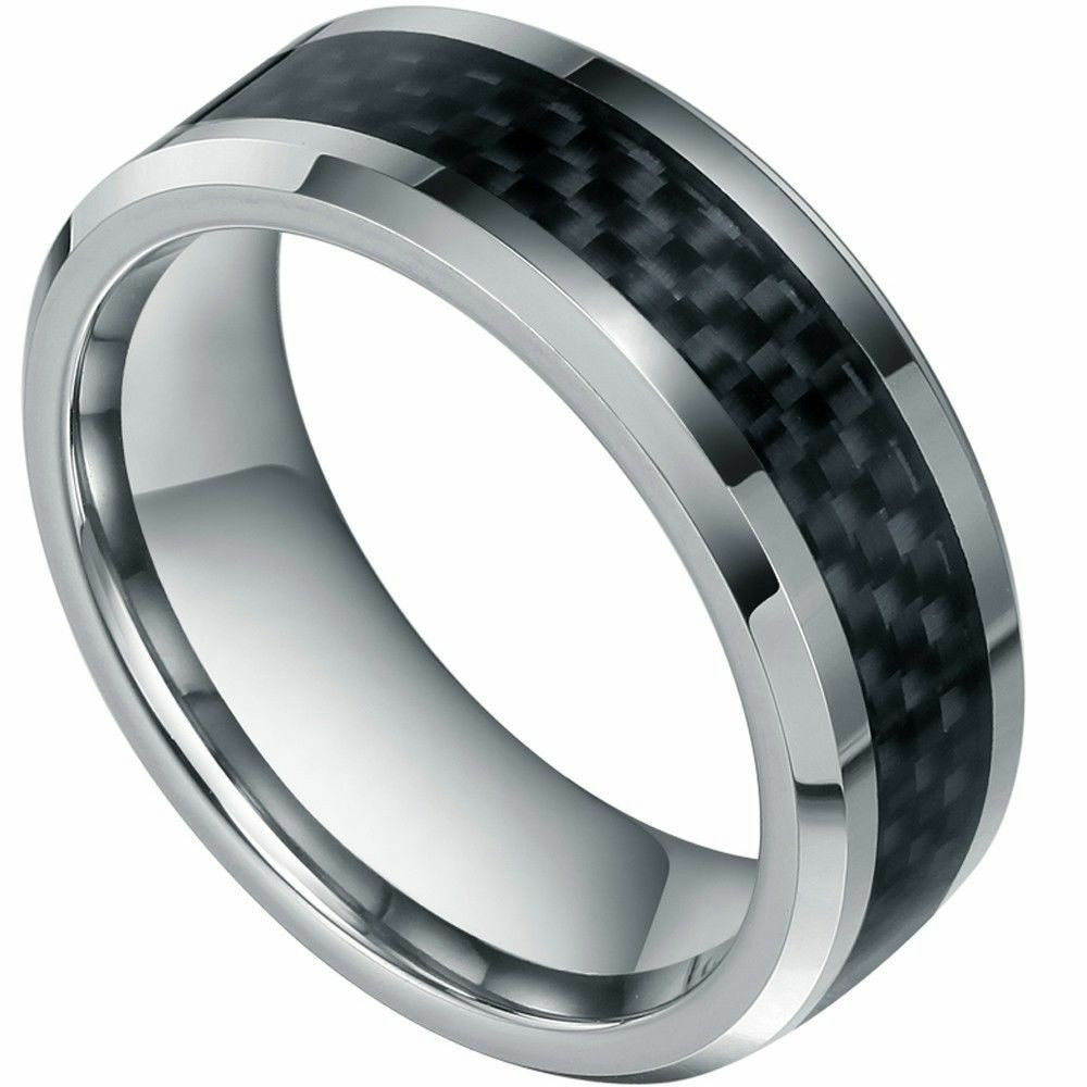 Tungsten Carbon Fiber Wedding Bands
 Tungsten Carbide Men s Wedding Band Ring Inlay Carbon
