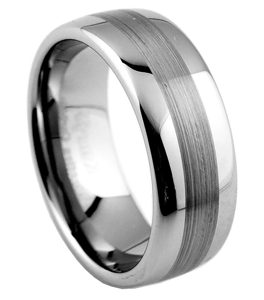 Tungsten Wedding Bands For Men
 8mm Mens Tungsten Carbide Wedding Band Ring Brushed Finish
