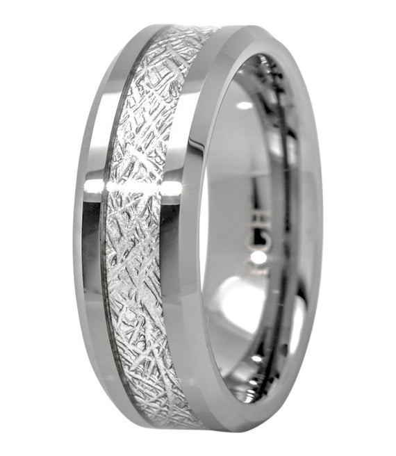 Tungsten Wedding Rings
 Meteorite Ring Tungsten Carbide for Men 8mm fort Fit